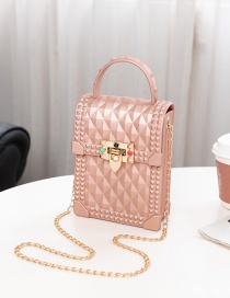 Fashion Pink Diamond Rivet Chain Handbag