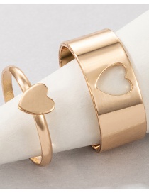 Fashion Love Gold Color Hollow Love Ring Set