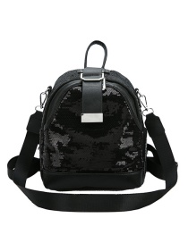 Fashion Black Sequined Back Crossbody Bag