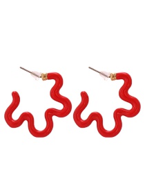 Fashion Red Geometric Flower-shaped Earrings
