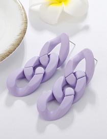 Fashion Purple Hollow Chain Earrings
