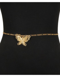 Fashion Golden Alloy Hollow Butterfly Body Chain