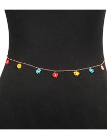 Fashion Color Alloy Rice Bead Flower Body Chain