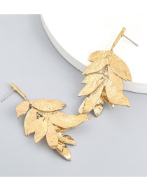 Fashion Gold Alloy Leaf Earrings