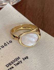 Fashion 19# White One Alloy Diamond Geometric Ring