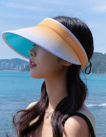 Fashion Turmeric Gradient Large Eaves Empty Top Sunscreen Solar Cap