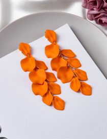 Fashion Orange Acrylic Spray Paint Petals Flowing Sprinter Earrings