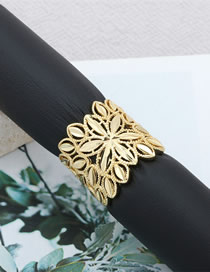 Fashion Gold Gold Plated Copper Snowflake Layered Split Ring