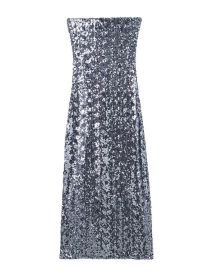 Fashion Silver Sequined Strapless Dress