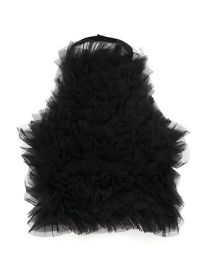 Fashion Black Tulle-knit Halterneck Top