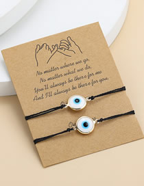 Fashion Black Geometric Round Eye String Bracelet Set