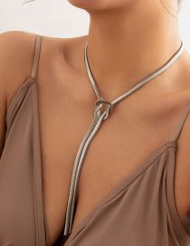 Fashion White K 5508 Titanium Steel Snake Chain Necklace