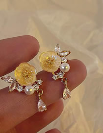 Fashion 20# Geometric Diamond Flower Stud Earrings
