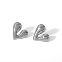 Fashion Silver Stainless Steel Liquid Love Earrings