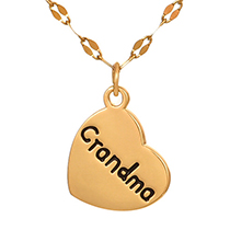 Fashion Golden 2 Titanium Steel Oil Dripping Love Letter Pendant Necklace