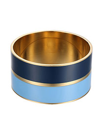 Fashion Blue Color Matching Decorated Simple Design  Stainless Steel Fashion Bangles