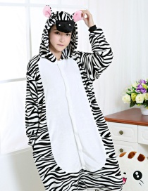 Fashion Black+white Zebra Shape Decorated Simple Nightgown