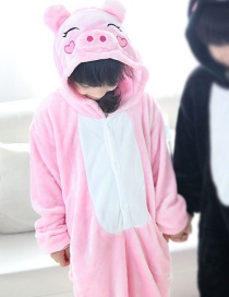 Fashion Pink Pig Shape Decorated Pure Color Chid Nightgown